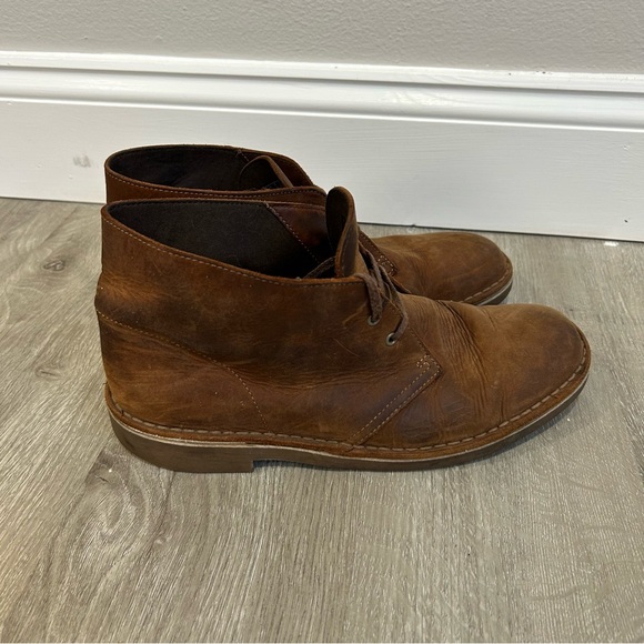 Clark’s Desert Chukka Boot Brown Leather Lace Up Ankle Men’s Size 9 - Picture 3 of 7